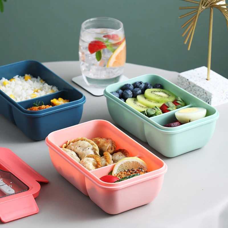 850Ml Microwaveable Lunch Box Divided Non-Flavored Bento Box Japanese-Style Student Adt Off Lunch Box With Meal H251213