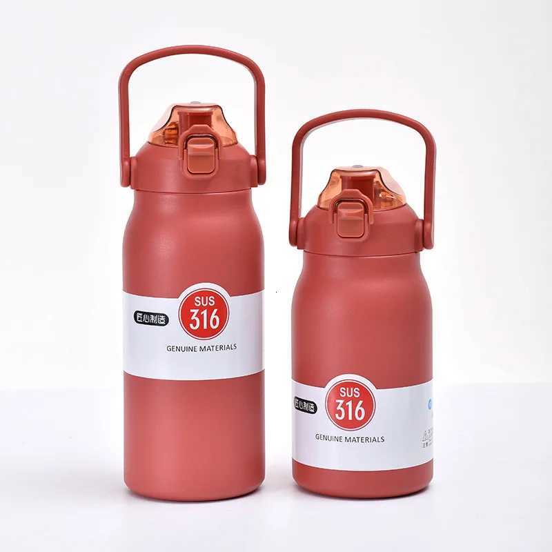 316 stainless steel handle insulated cup outdoor large capacity sports water bottle portable bouncing cover space kettle H251215