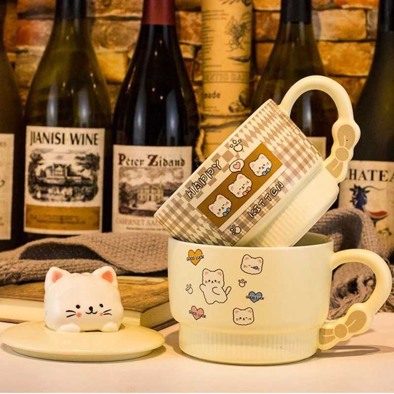 Creativity Lid Ceramics Instant Noodle Porridge Bowl Young Girl Dorm Ro Student Off Super Large Japanese Cup Lunch Bowl g H251215