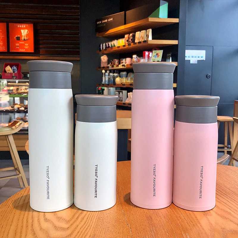 TYESO Simple Frosted Thermos Tea Cup Portable Stainless Steel Insulated Water Bottle Travel Car Drink Vacuum Cup 350/500ML H251215