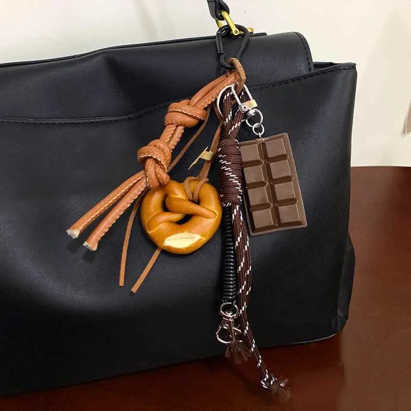 Autumn/Winter Brown Cute Alkaline Bread Korean Style INS Bag Pendant Chocolate Mountain Climbing Rope Keychain Decorative Hangin M251215