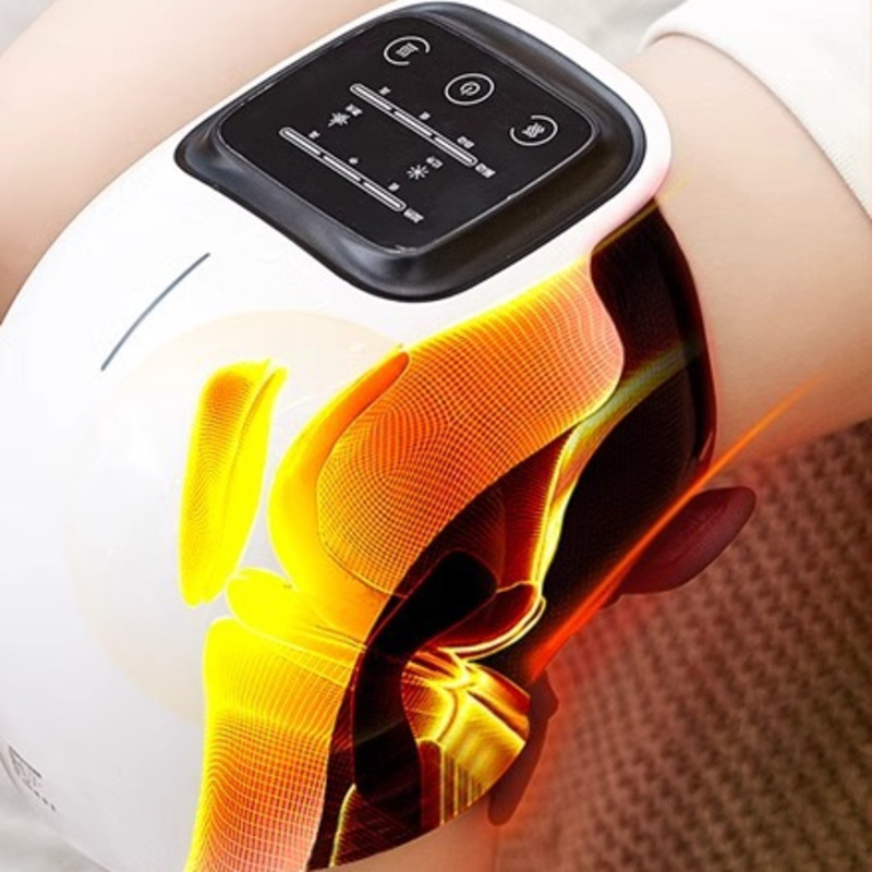 Electric Knee Massager Adjustable Temperature Vibration Cordless Knee Massager with LED Screen White Knee Massage Device 251013