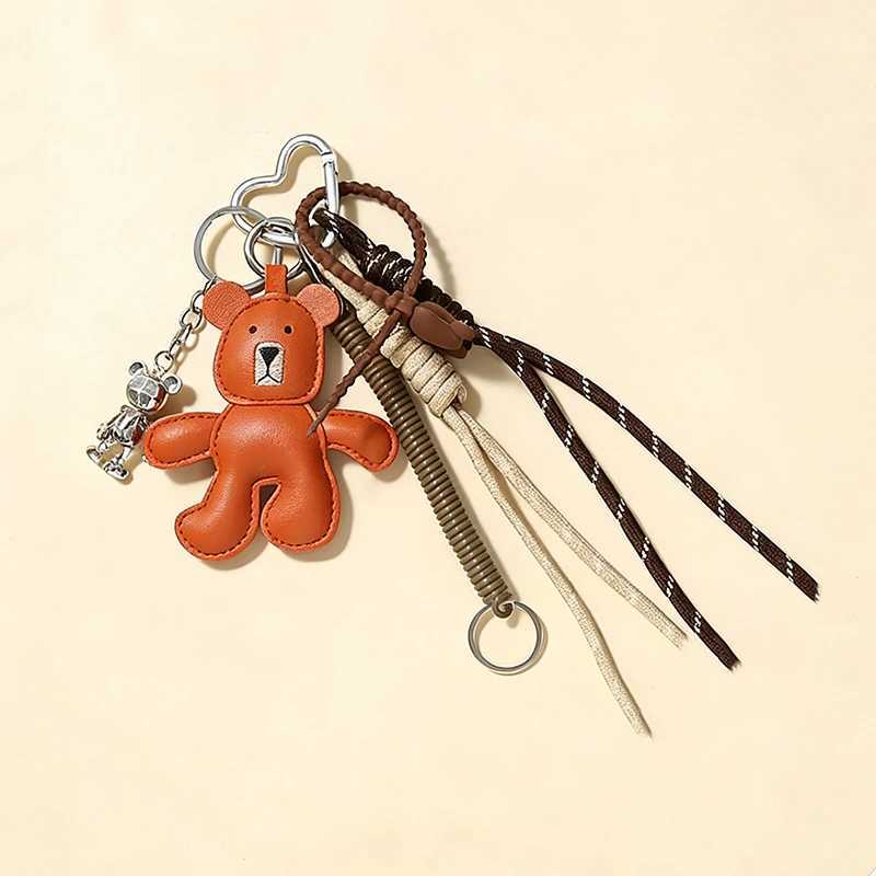 1 Piece Leather Little Bear Woven Rope Backpack Pendant Decoration Fashion DIY Keychain Bag Accessories M251215