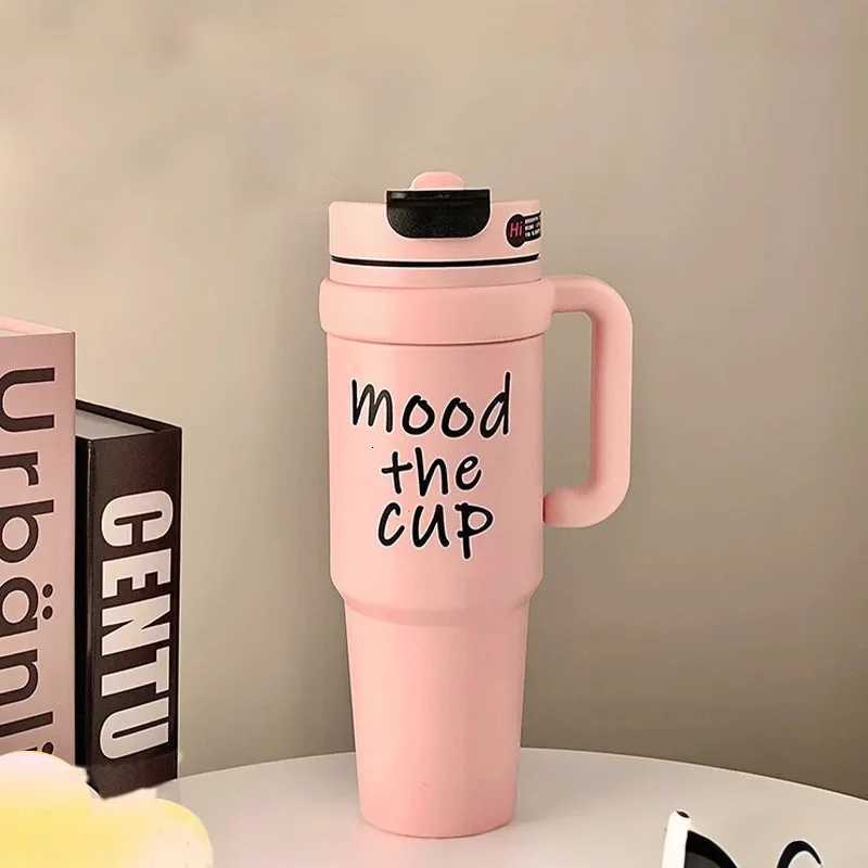 Trend Big Mac mug 304 stainless steel American coffee cup vacuum with straw household portable ice mug H251215