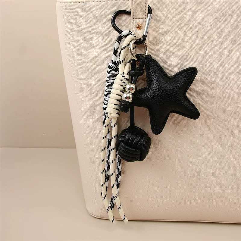 PU Leather Star and Ball Pendant Love Heart Ring Keychain Women Bag Decoration Backpace Accessories for Daily Use or Party Gifts M251215