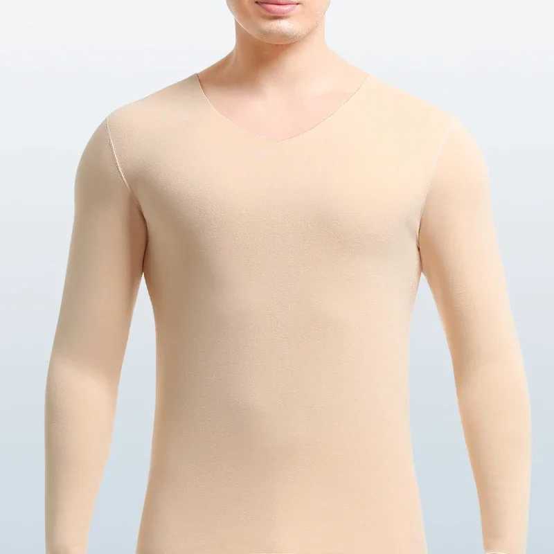 1pc Modal mens thermal underwear mens seamless cold-proof basic style base layer top single-piece upper garment long-sleeved G251215
