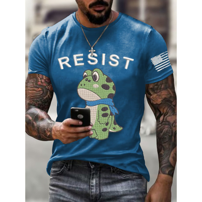 Customizable Summer European and American Cross-Border 3D Printed Round Neck Short Sleeve Youth Men's Casual Trendy T-Shirt Wholesale
