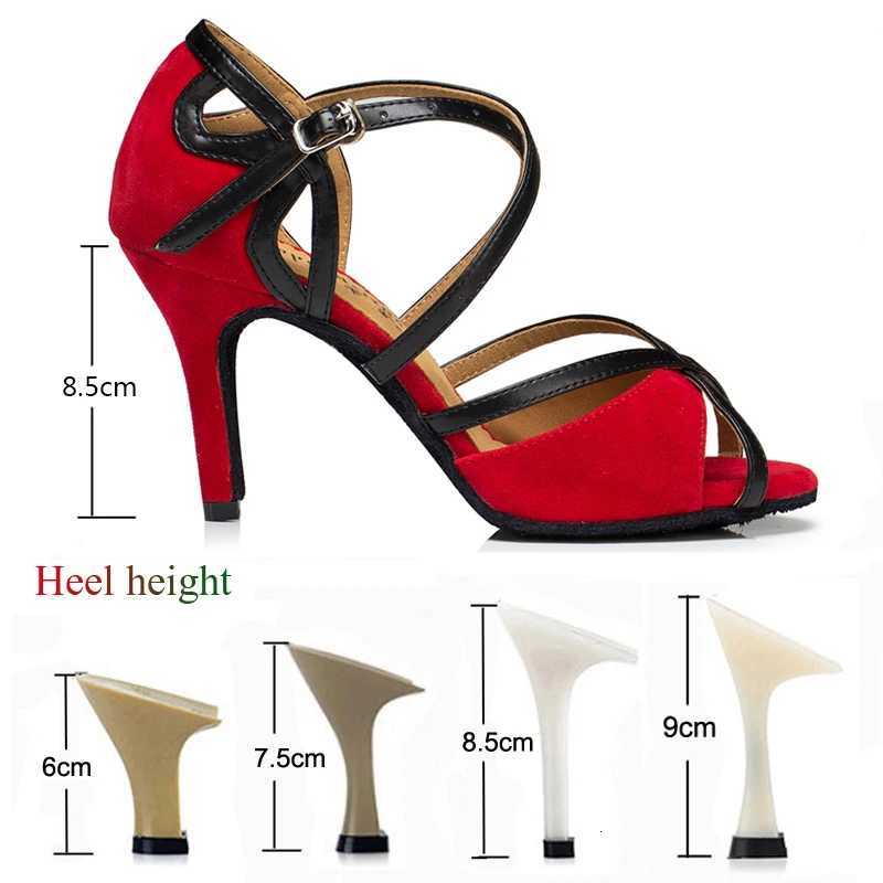 Latin Shoes Salsa Tango Ballroom Party Sports Womens Shoes Red Black Girls High Heel Summer Sandals Outdoor Womens Dance Shoes Z251211