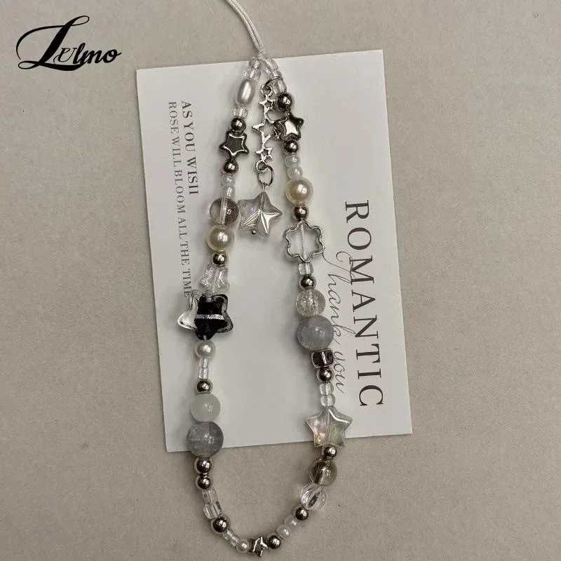 Star Pearl Beaded Phone Chain Hanging Cord Phone Charms Phone Strap Summer Handmade Mobile Lanyard Jewelry Gift M251215