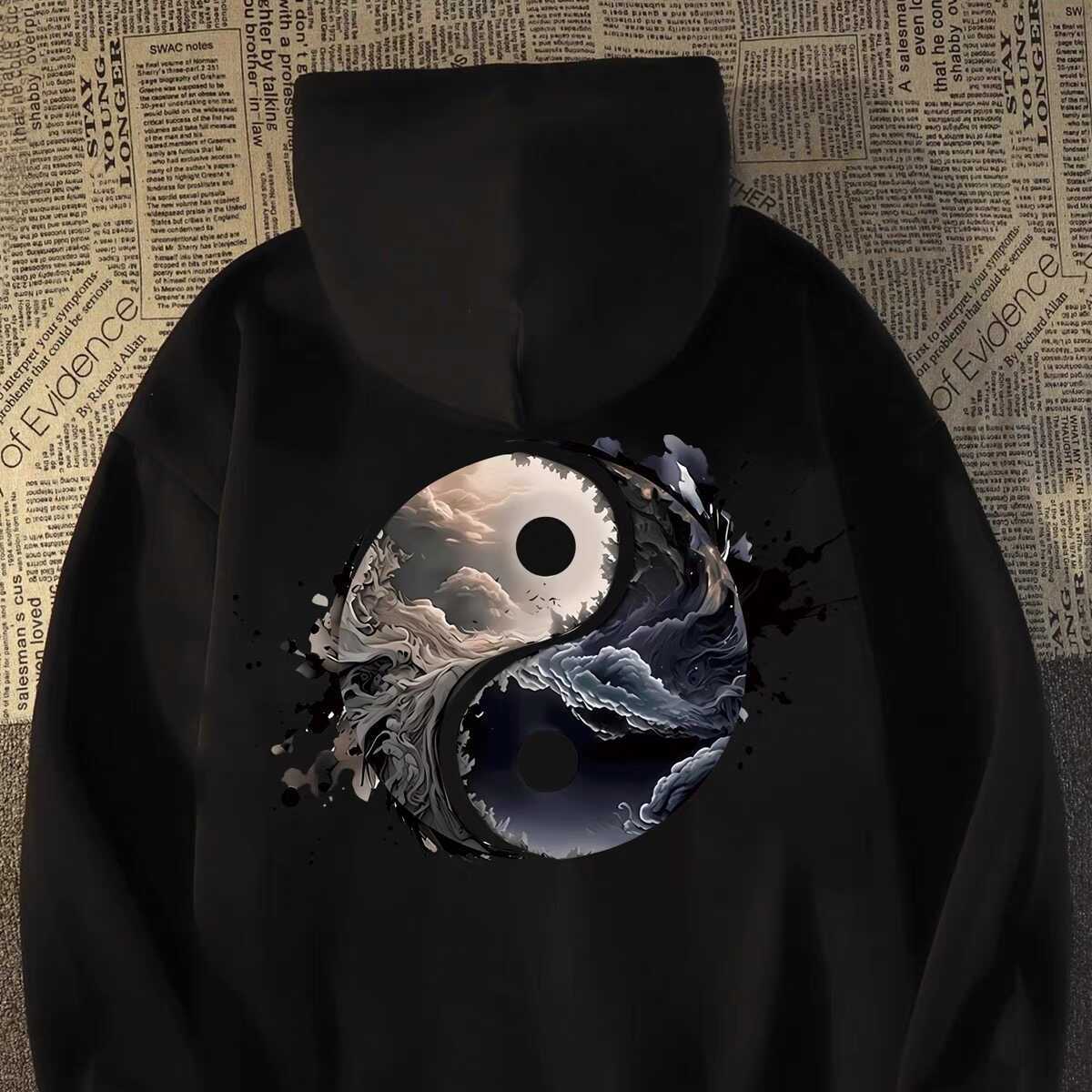 American Hip-hop Red Print Hoodie - Loose Street-style Hiphop Trendy Brand Hooded Top for Autumn & Winter