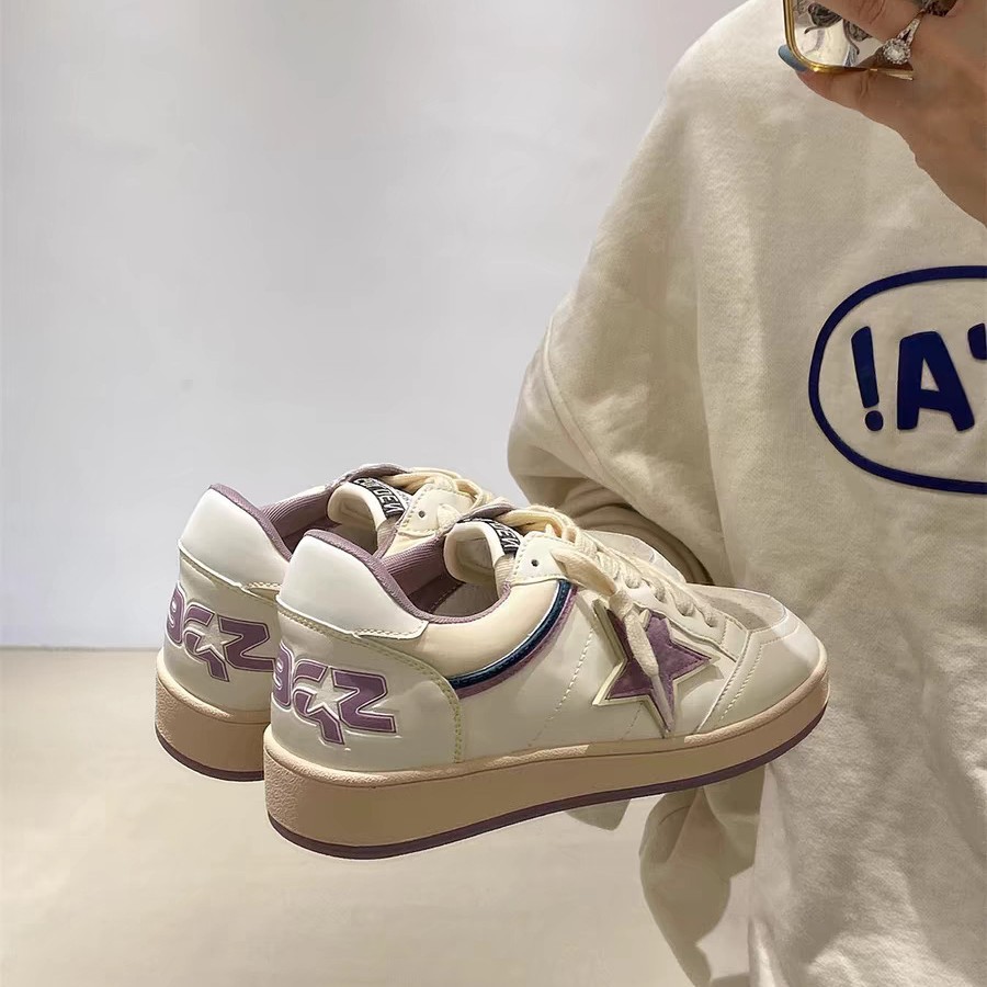 free shipping Retro color blocked star fashion shoes women's taro mud purple height increasing shoes versatile new