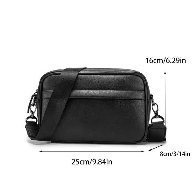Casual Solid Mens Crossbody Bag Messenger Bag Mens PU Leather Crossbody Shoulder Bags Male Handbag Bags Cross Body BaT251215