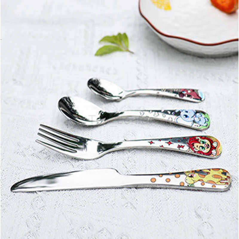 Disney Animal Cartoon Cute Fork Stainless Steel Children Spoon Fork Children Kids Cutlery Set Tableware Dinnerware Supplies Gift H251215