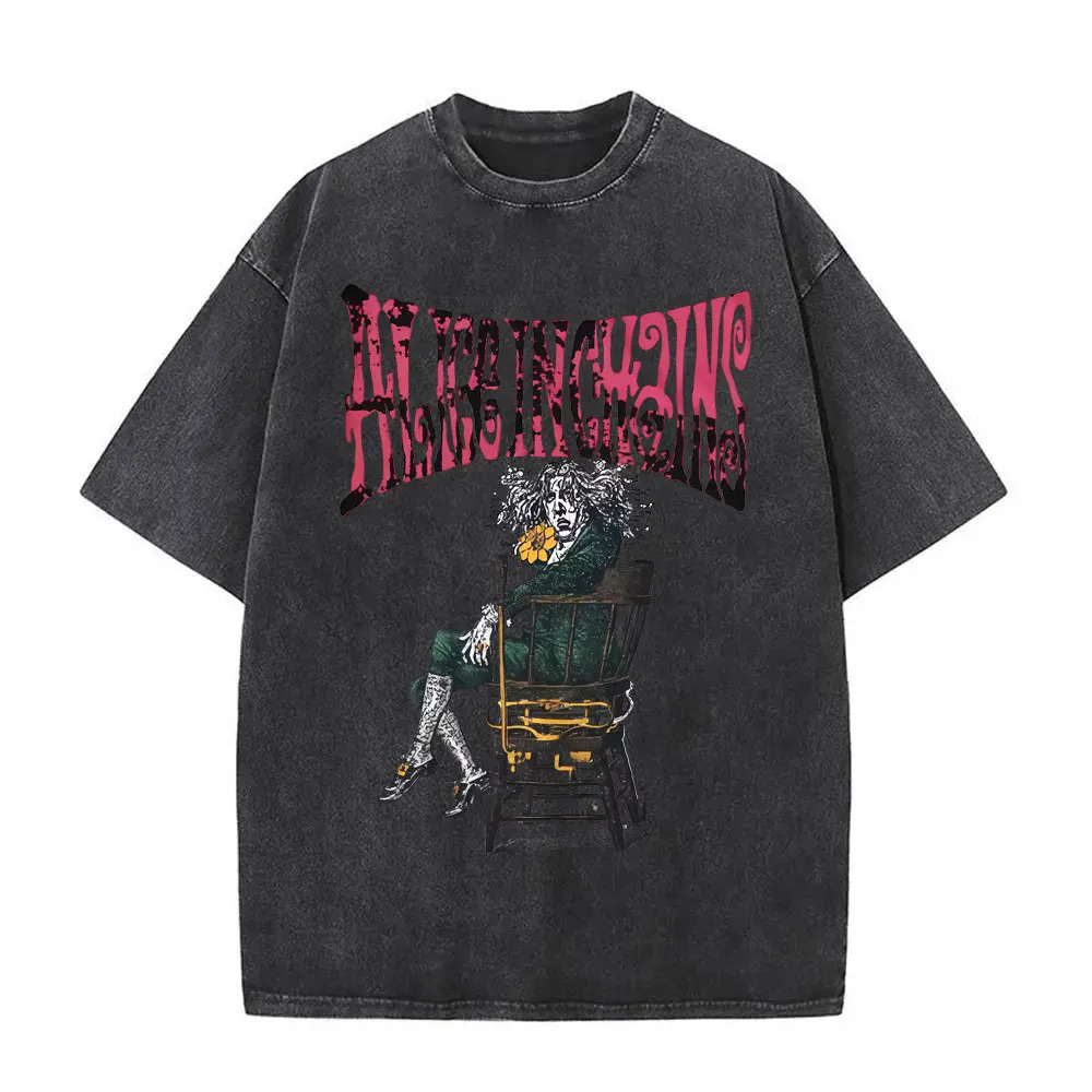 Washed Vintage Rock Band Alice in Chains Jar of Flies Album Graphic T-shirt Men Gothic Punk Pop Music T Shirt Oversized T Shirts 251213