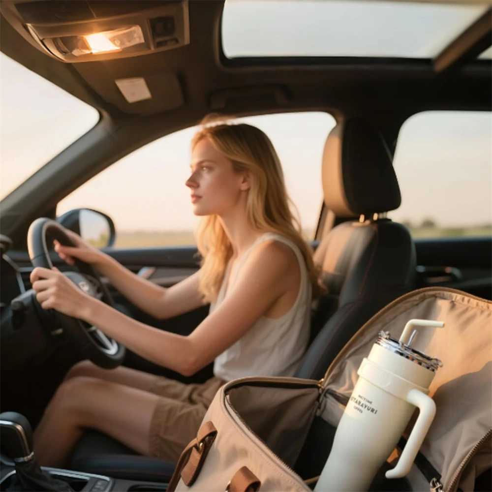 1pc Stainless Steel Ice Tumbler 3855oz Insulated Cup with Handle Straw Keeps Cold for 24 Hrs Car Insulation Cup Coffee Water H251215