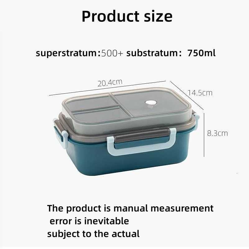 Portable Sed Lunch Box 2Tier Latt Microwave Available Heating Student Off Staff Fruit Food Containers with Forks Spoons H251213