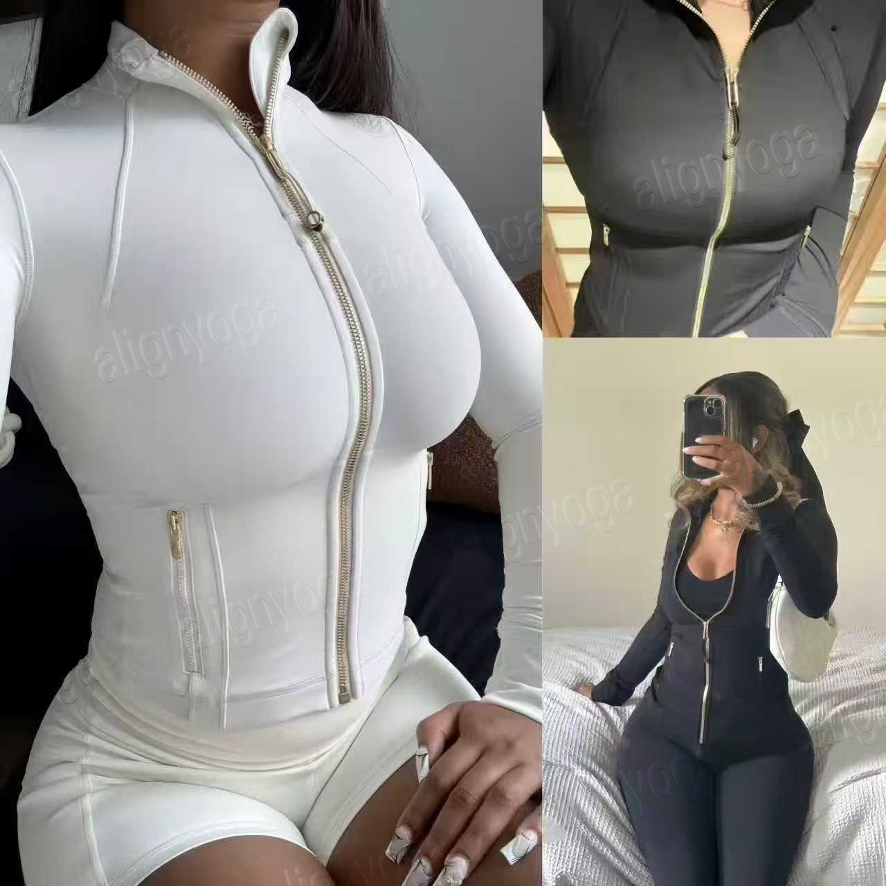 NEW Women's Yoga long clothes sleeves Jackets Women Yoga Jogging Fitness Elasticity Thick Pant Designer Sports luluity lemonive Men Women Jacket Set