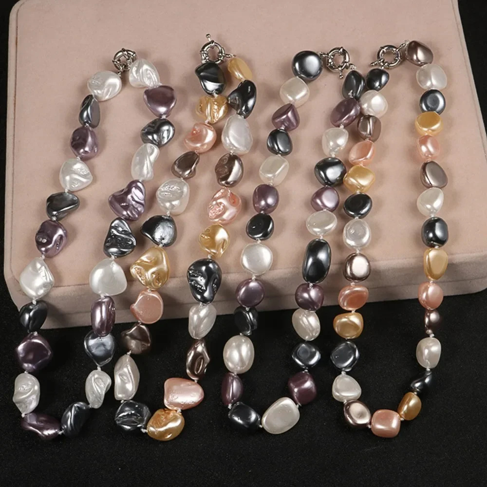 Baroque Pearl Necklace for Women Irregular Fashion Clavicle Chain Sweater Chain Girls Clothing Accessories Bulk Items Wholesale 251223