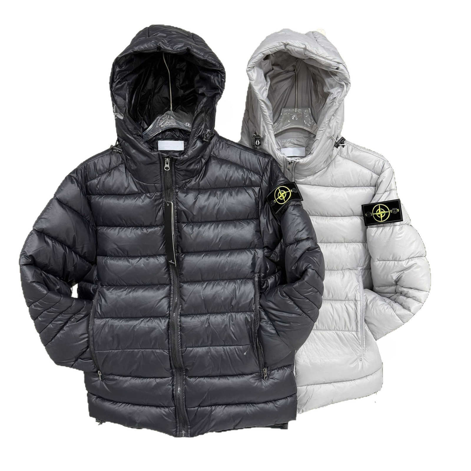 Hooded Outdoor Embroidered Badge Sleeve Patch Cotton Jacket Warm Solid Color Commuter Glossy Unisex H251215