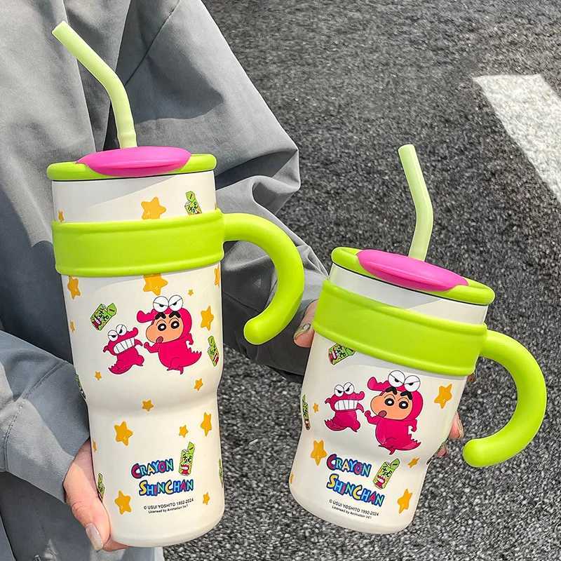 700ml/1200ml Crayon Shin-Chan Large Capacity Water Cup Thermos Cup Girls Straw Cup High-Looking 316l Stainless Steel H251215