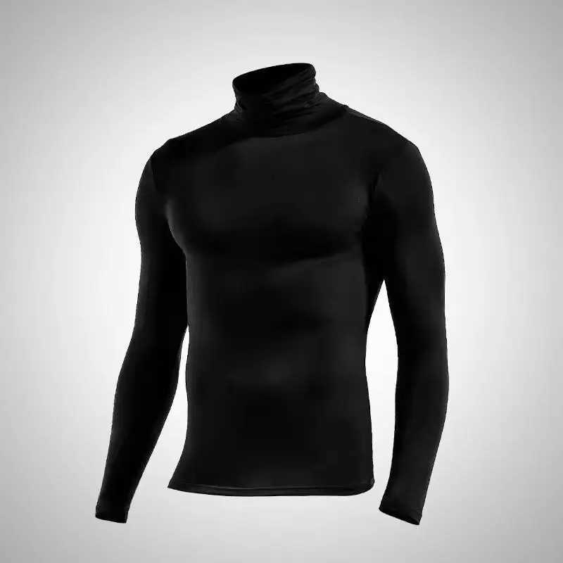 Autumn Winter Mens Turtleneck Sweaters Casual Thermal Long Sleeve Slim Fit Pullovers Stretch Basic Tops Sweatshirt Jumper TShirt G251215