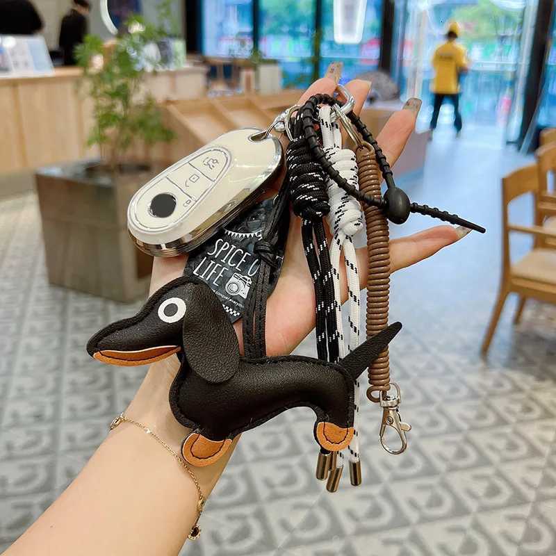 Sausage Dog Women Bag Decoration Pendant Keychain Bag Charm Decor Handbag Schoolbag Hanging Ornament Keyring Accessories M251215