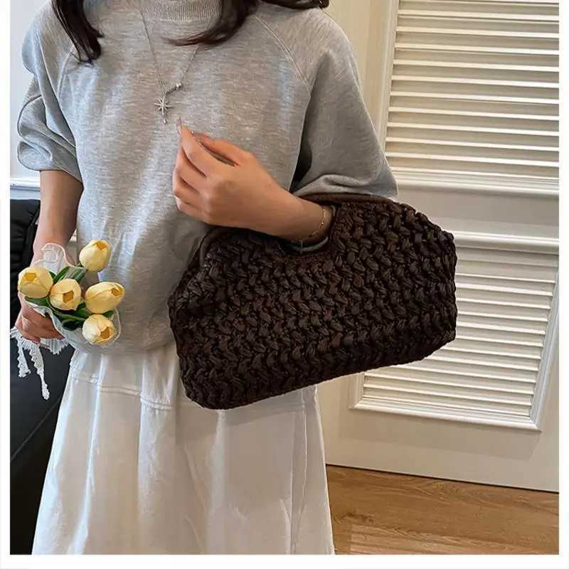 Fashion Elegant Woven Handbag Female Beach Straw Underarm Bag Versatile Exquisite Shoulder Bags Evening Bags For Women GiftsT251215