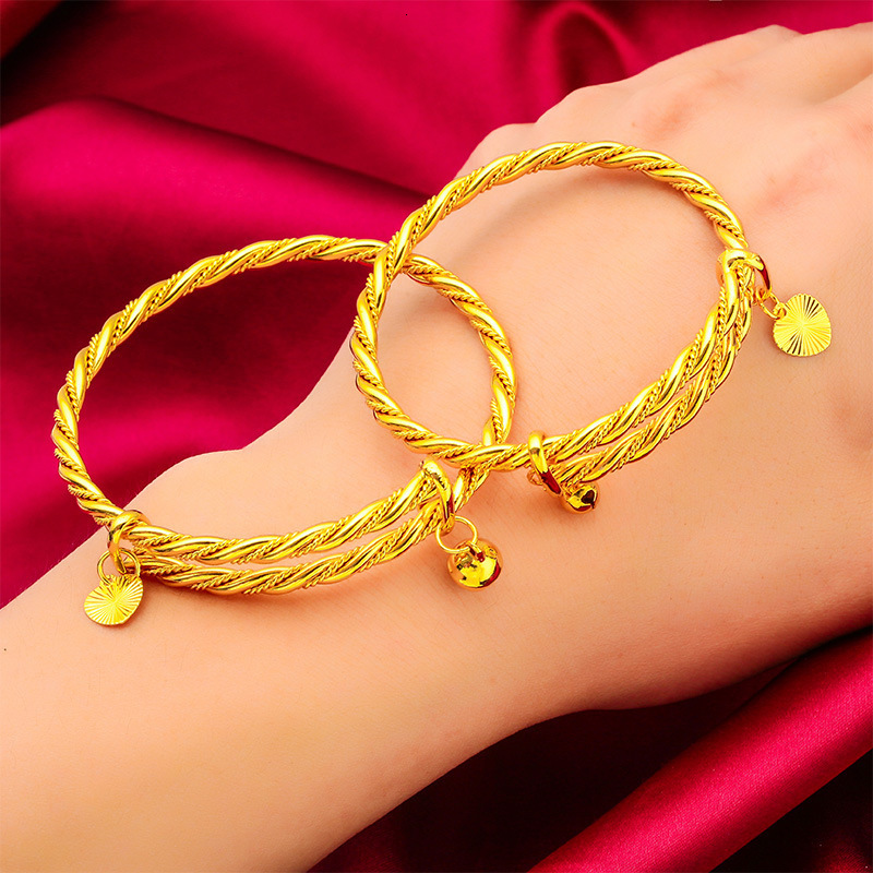 Simple Indian Bangles For ren Dubai Gold Color Bangles Jewelry Wholesale er Gold Plated Copper Bracelets 250626