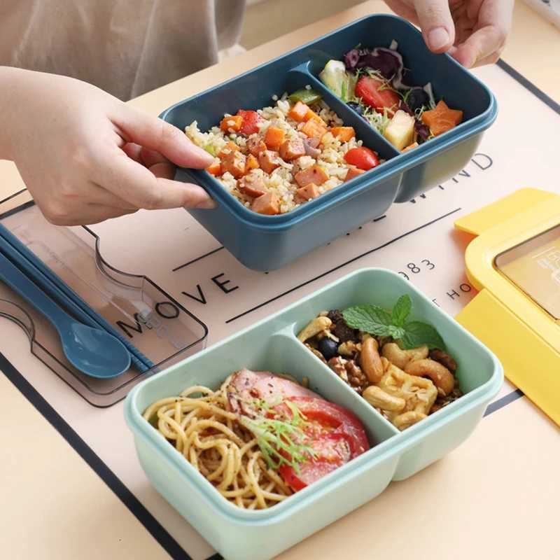 850Ml Microwaveable Lunch Box Divided Non-Flavored Bento Box Japanese-Style Student Adt Off Lunch Box With Meal H251213