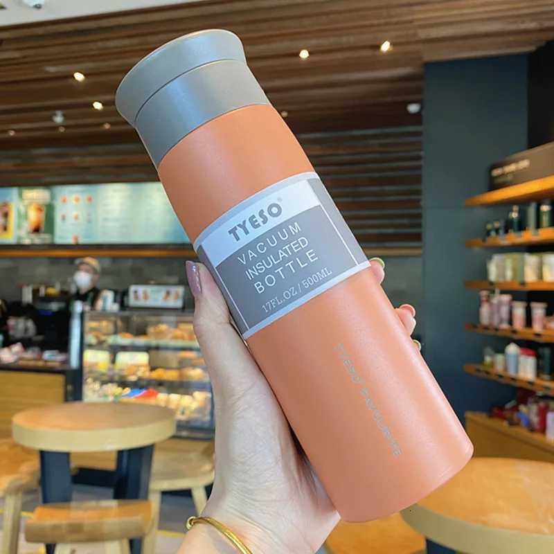 TYESO Simple Frosted Thermos Tea Cup Portable Stainless Steel Insulated Water Bottle Travel Car Drink Vacuum Cup 350/500ML H251215