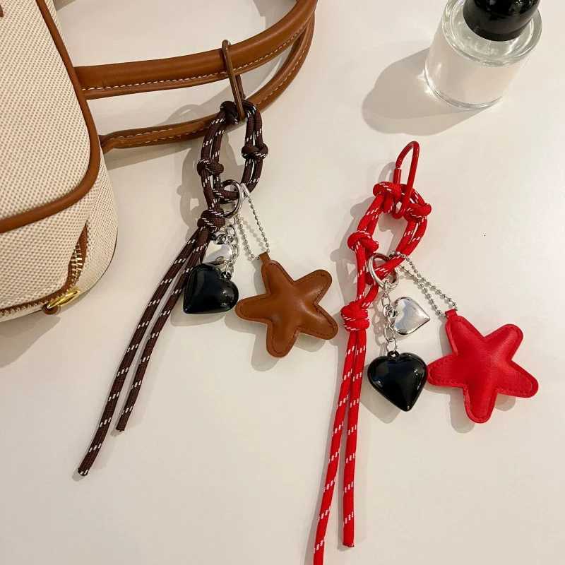 Fashionable Heart Leather Rope Keychain Bag Pendant Ornaments Mobile Phone Lanyard Gifts Bag Accessories M251215
