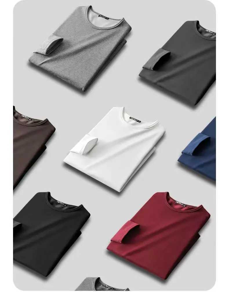 Autumn Winter Mens Hermal Underwear Tops Men Round Neck Long Sleeve T-shirt Base Layer Top Long Sleeved Casual T-shirt G251215