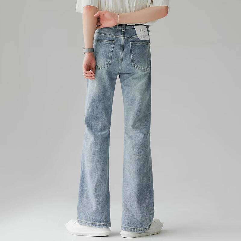 Men Comfortable Baggy Commute Jeans Male Fashion Casual Bell Bottom Pants Korean Simple Vintage Straight Denim Trousers C251215