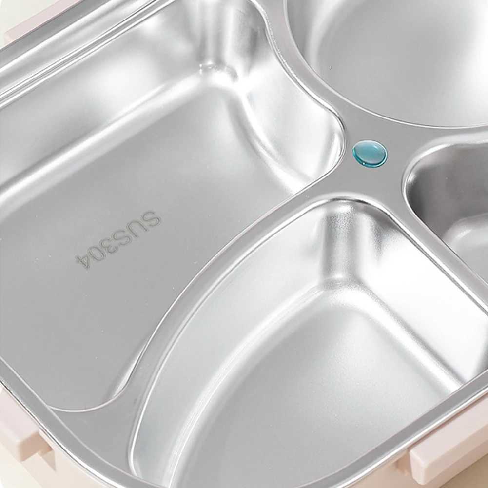 Stainless Steel Bento Box Microwave Safe 850/1500ml Leakproof Sed Food Container Easy To Clean Rabbit 2/4/5 Grids for Lunch H251213