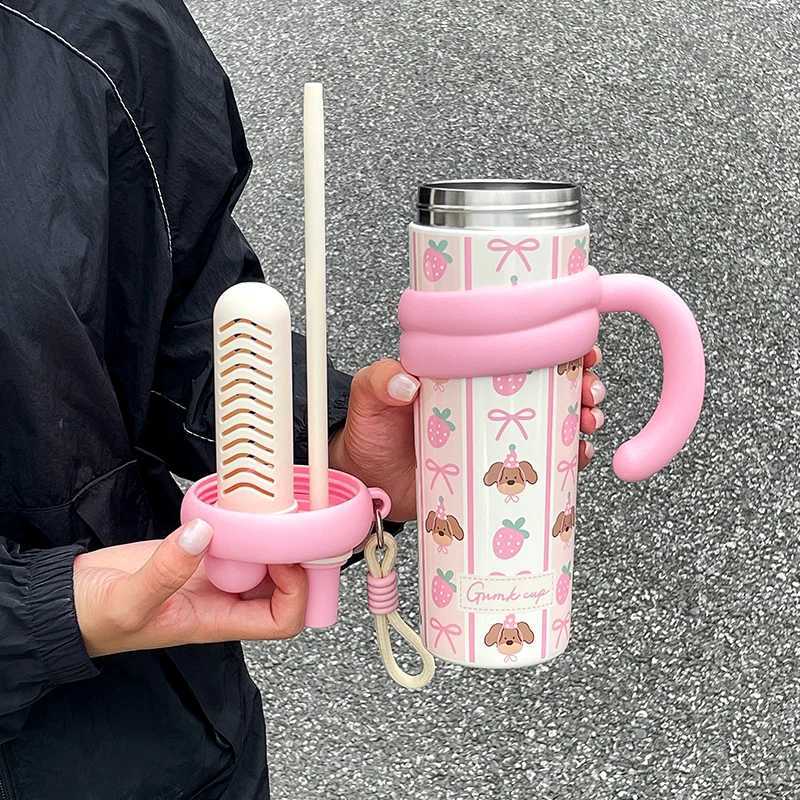 1 piece of high-value giant car water cup - 700ml large-capacity thermal insulation cup stainless steel straw cup H251215