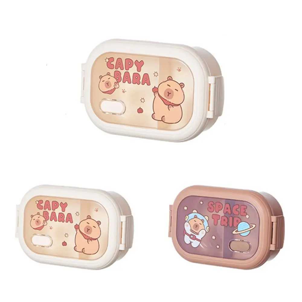 New Capybara Lunch Box Grid Leak Proof Meal Boxes Portable 1320ml Large Capacity Food Storage Box for Outdoor Picnic School H251213