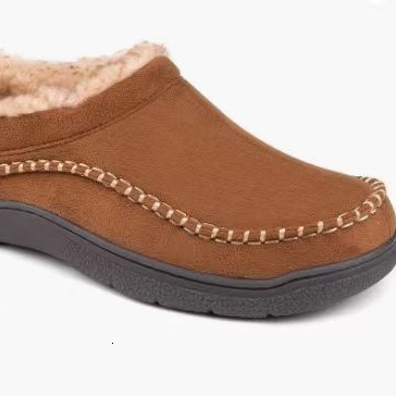 Cotton slippers for autumn and winter indoor home use anti slip and warm with suede added mens winter slippers 241214