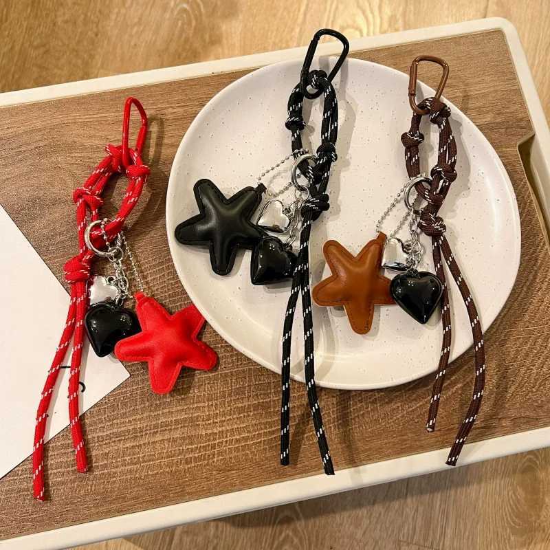 Fashionable Heart Leather Rope Keychain Bag Pendant Ornaments Mobile Phone Lanyard Gifts Bag Accessories M251215