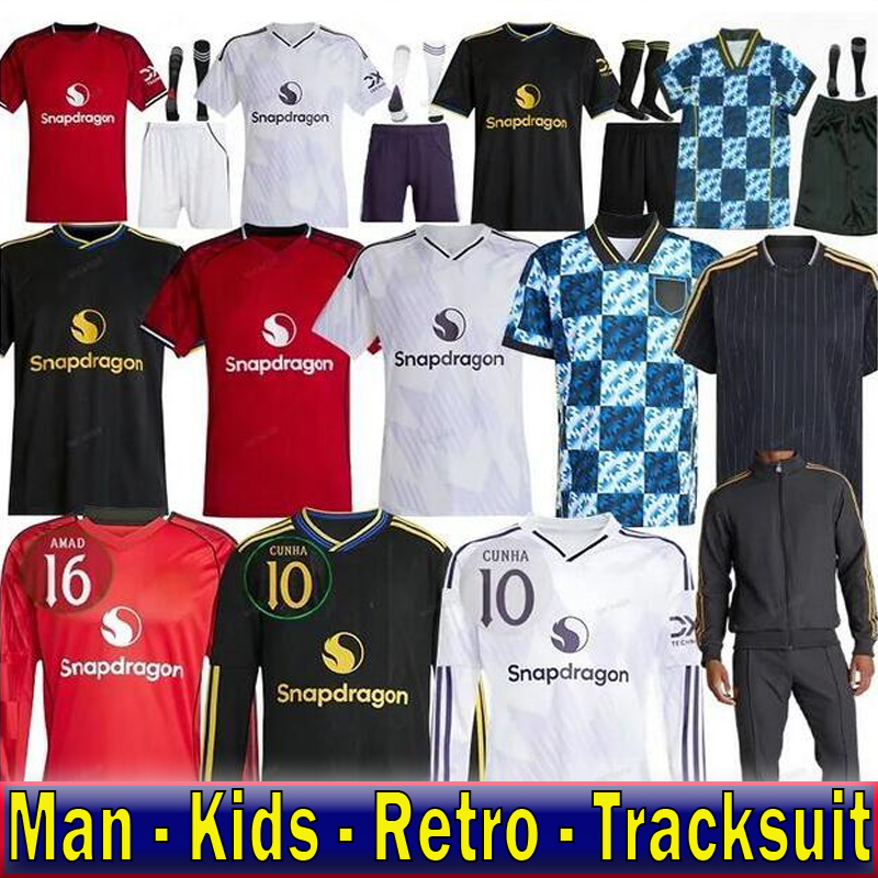25 26 United Retro Soccer Jerseys GARNACHO HOJLUND MARTINEZ YORO football shirt B. FERNANDES Football Shirts men kids kits MAINOO ZIRKZEE AMAD training uniform