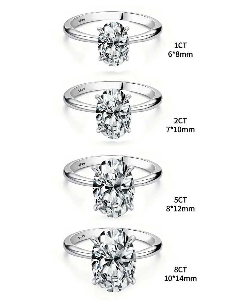 925 Sterling Silve Gorgeous Shiny 1-8CT Zircon Oval Stone Ring For Women Engagement Wedding Luxury High Quality Fine Jewelry M251215