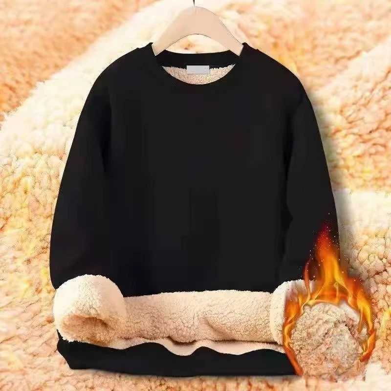 Mens New Winter Warm Fleece Lined T Shirt Thick Crew Neck Solid Basic Pullover Sweatshirt Thermal Comf Underwear Tops Clothing G251215