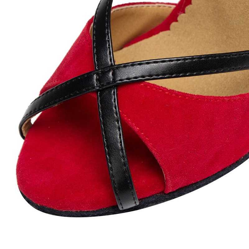 Latin Shoes Salsa Tango Ballroom Party Sports Womens Shoes Red Black Girls High Heel Summer Sandals Outdoor Womens Dance Shoes Z251211