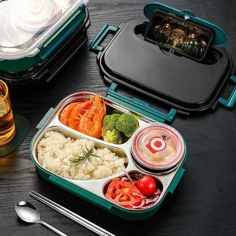 Stainless Steel Bento Box With Soup Cup Food Storage Containers Kids Thermal Lunch Box For Wen School Japanese Food Snacks Box H251213