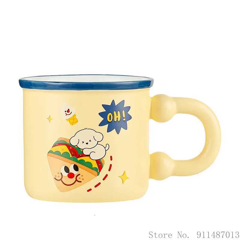 Creative Ceramic Cartoon Student Coffee Cup He Off Tea Supplies Handle Breakfast Milk Cute g 1Pc H251215