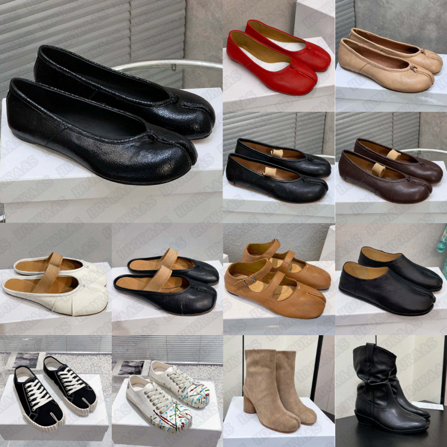 designer Tabi Maison shoes tabis flats Mary Jane heels loafers ballet Ballerina Loafer Double Strap Flat Silver Black Nude Elastic womefptP#