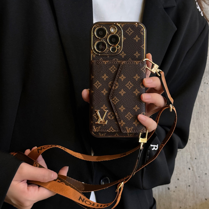 17 Pro Max designer Phone Cases Brand Crossbody Wallet iPhone Case for 16 Pro Max15/14/13/12 | Card Holder & Lanyard | Compatible with 15 Plus/16 Plus | Handbag - Style Cover 2026