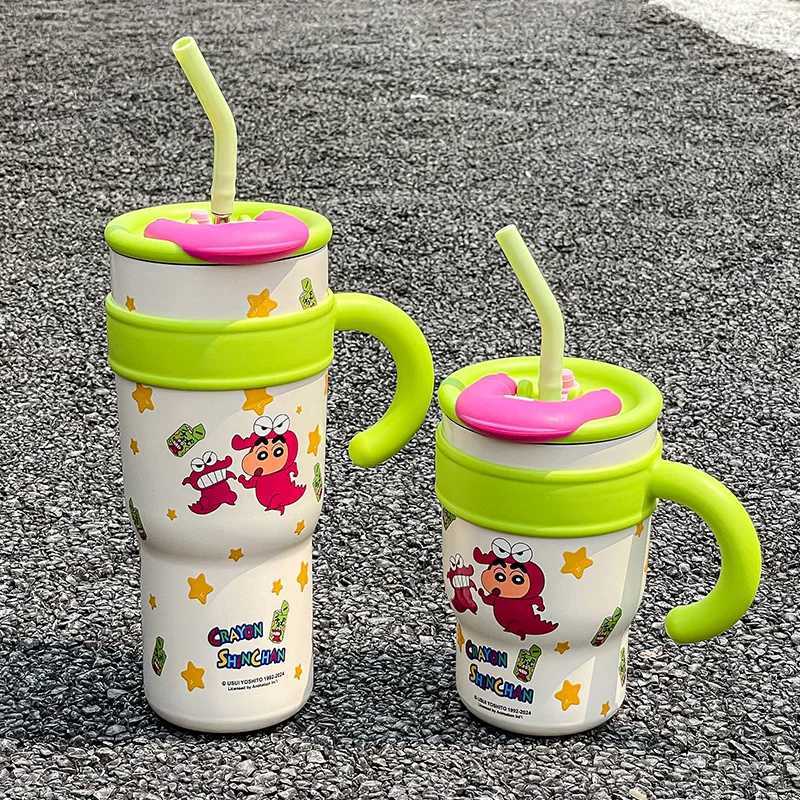 700ml/1200ml Crayon Shin-Chan Large Capacity Water Cup Thermos Cup Girls Straw Cup High-Looking 316l Stainless Steel H251215