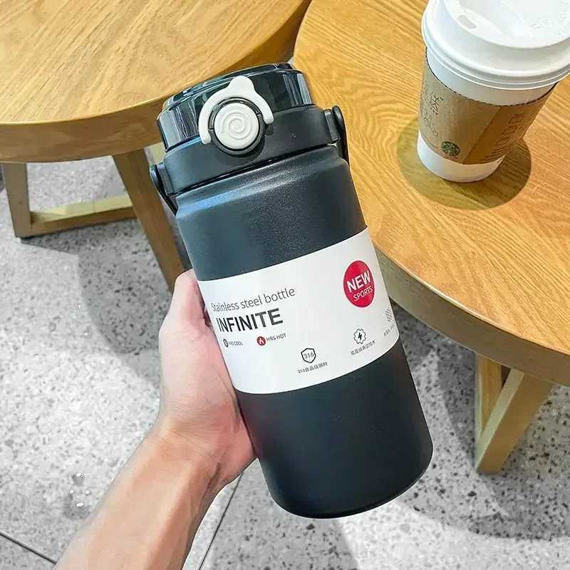 Large Capacity 316 Stainless Steel Cold Insulation Cup Cute Beautiful Dual Drink Straw Portable Handle Pot Male and Female H251215