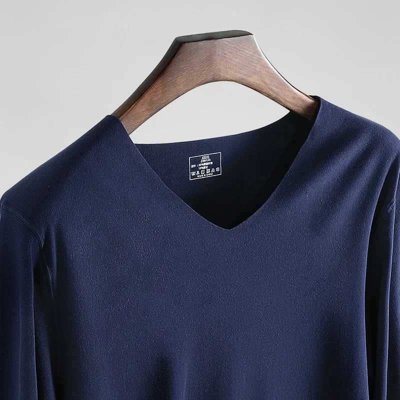 2PCS Mens thermal underwear seamless single-piece thickened and fleece autumn and winter outerwear basic base layer cold-p G251215