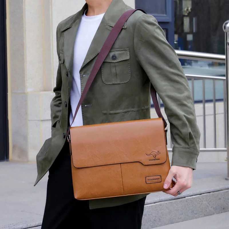 Luxury Brand Men Shoulder Bag For IPAD Leather Business Handbag Men Messenger Bag Large Side Sling Bag Fashion Man Crossbody BagT251215